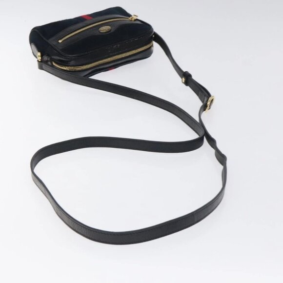GUCCI Ofdea Sherry Line Shoulder Bag Suede Navy Gold 517350 Auth BA2925 - Picture 8 of 16